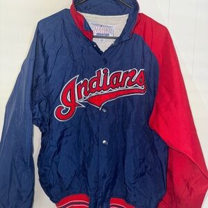 Vintage 90s starter Cleveland Indians chief wahoo mlb dugout jacket